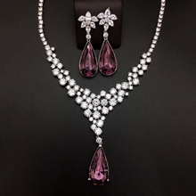 Show details for Sparkly Big Purple 2 Piece Jewelry Set