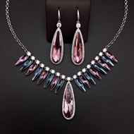 Show details for Wholesale Platinum Plated Swarovski Element 2 Piece Jewelry Set Online