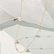 Picture of Delicate White Y Necklace with No-Risk Refund