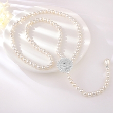Show details for Good Quality Artificial Pearl Platinum Plated Y Necklace