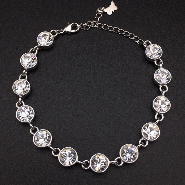 Picture of Beautiful Swarovski Element White Fashion Bracelet