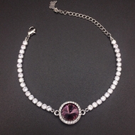 Show details for Fashion Swarovski Element Purple Fashion Bracelet