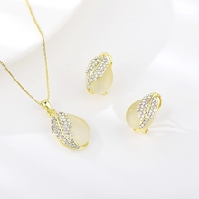 Show details for Classic Opal Necklace and Earring Set with Worldwide Shipping