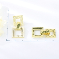 Picture of Wholesale Gold Plated White Dangle Earrings with No-Risk Return