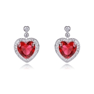 Picture of Need-Now Red Cubic Zirconia Dangle Earrings Exclusive Online