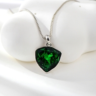 Show details for Amazing Swarovski Element Green Pendant Necklace