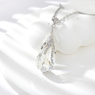 Flower Shape Opal Lariat Necklace With Ball Shape Zinc Alloy