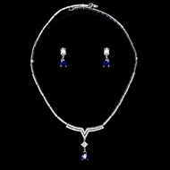 Show details for Good Quality Cubic Zirconia Copper or Brass 2 Piece Jewelry Set
