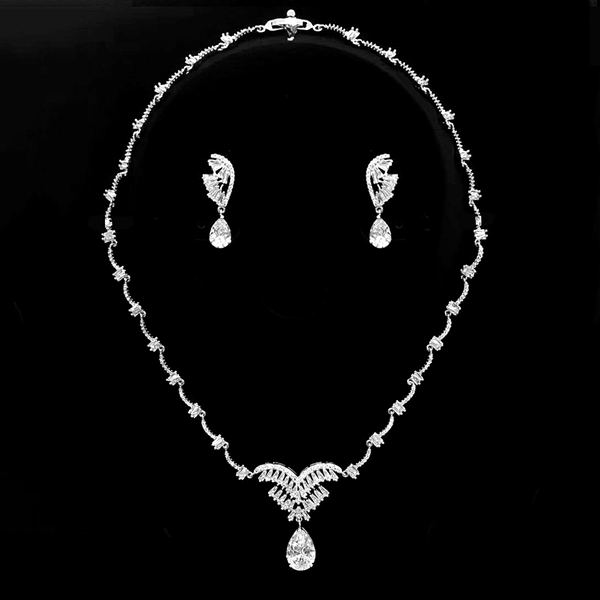 Picture of Bling Big White 2 Piece Jewelry Set