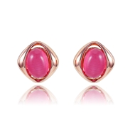 Picture of Designer Rose Gold Plated Pink Stud Earrings For Your Occasions
