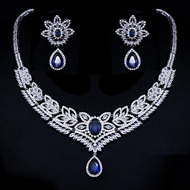 Show details for Popular Cubic Zirconia Copper or Brass 2 Piece Jewelry Set