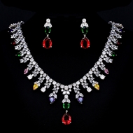 Show details for Reasonably Priced Platinum Plated Colorful 2 Piece Jewelry Set from Reliable Manufacturer