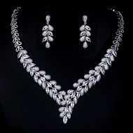 Show details for Trendy Platinum Plated Copper or Brass 2 Piece Jewelry Set with No-Risk Refund
