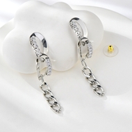 Show details for Latest Big Platinum Plated Dangle Earrings