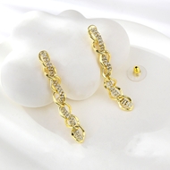 Show details for Copper or Brass Cubic Zirconia Dangle Earrings at Super Low Price