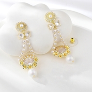 Show details for Fashion Cubic Zirconia Big Dangle Earrings