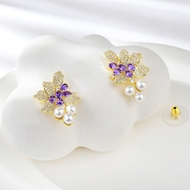 Show details for Famous Small Copper or Brass Stud Earrings