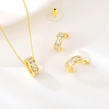 Show details for Charming White Copper or Brass Necklace and Earring Set As a Gift