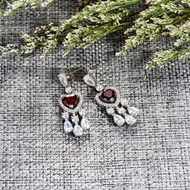 Picture of Good Nature Garnet Platinum Plated 3 Piece Jewelry Set