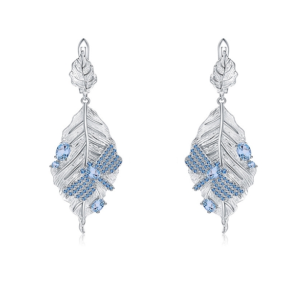 Picture of Inexpensive Platinum Plated Nature Topaz Dangle Earrings for Girlfriend