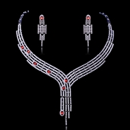 Show details for Great Value Red Platinum Plated 2 Piece Jewelry Set with Member Discount