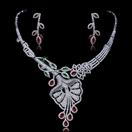 Show details for Pretty Cubic Zirconia Red 2 Piece Jewelry Set
