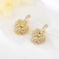 Show details for Copper or Brass Gold Plated Dangle Earrings in Flattering Style