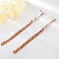 Show details for Fashion Artificial Crystal Rose Gold Plated Dangle Earrings