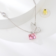 Show details for Platinum Plated Small Pendant Necklace at Super Low Price