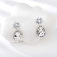 Show details for Delicate Swarovski Element White Dangle Earrings