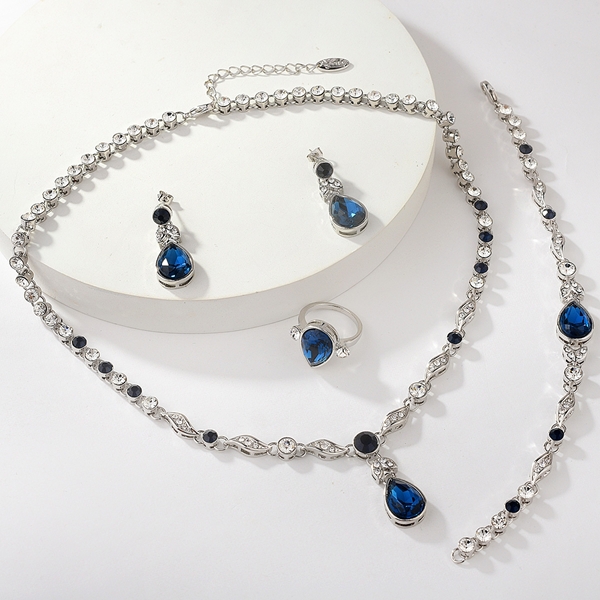 Picture of Beautiful Artificial Crystal Big 4 Piece Jewelry Set