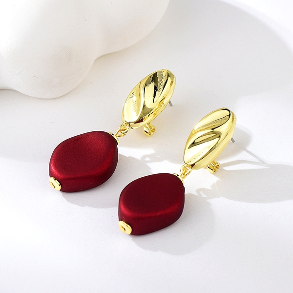 Picture of Eye-Catching Red Gold Plated Big Stud Earrings with Member Discount