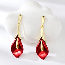 Show details for Featured Red Big Dangle Earrings with Full Guarantee
