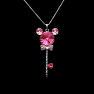 Show details for Small Pink Pendant Necklace of Original Design