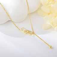 Show details for Unique Cubic Zirconia Gold Plated Pendant Necklace
