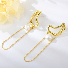 Show details for Unusual Big Artificial Pearl Dangle Earrings