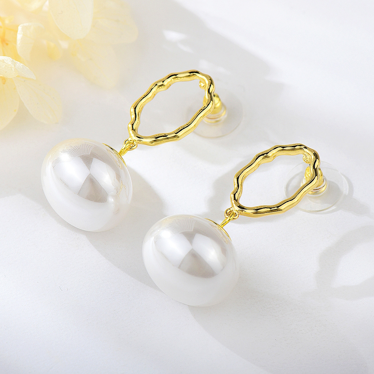 Pretty Artificial Pearl Big Dangle Earrings