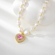Picture of Most Popular fresh water pearl Gold Plated Short Chain Necklace