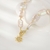Picture of Sleek Copper or Brass fresh water pearl Short Chain Necklace