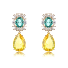 Show details for Attractive Yellow Cubic Zirconia Dangle Earrings For Your Occasions