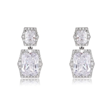 Show details for Copper or Brass Platinum Plated Dangle Earrings in Flattering Style