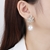 Picture of Inexpensive Platinum Plated White Dangle Earrings for Girlfriend
