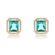 Picture of Affordable Gold Plated Green Big Stud Earrings for Ladies