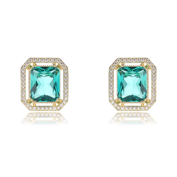 Picture of Affordable Gold Plated Green Big Stud Earrings for Ladies