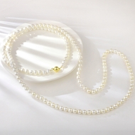 Show details for Copper or Brass shell pearl Long Chain Necklace in Exclusive Design