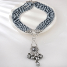 Show details for Low Cost Platinum Plated shell pearl Short Statement Necklace with Price