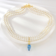 Show details for Most Popular shell pearl Gold Plated Short Statement Necklace