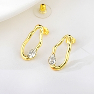 Show details for Popular Artificial Crystal Copper or Brass Big Stud Earrings