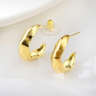 Show details for New Season Gold Plated Copper or Brass Big Stud Earrings with SGS/ISO Certification