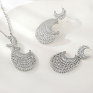 Show details for Fashion Cubic Zirconia Platinum Plated 2 Piece Jewelry Set